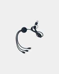 Custom recycled 6-in-1 charging cable - Black