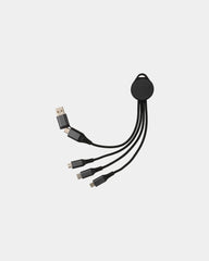Promotional recycled aluminum 6-in-1 charging cable - Grey