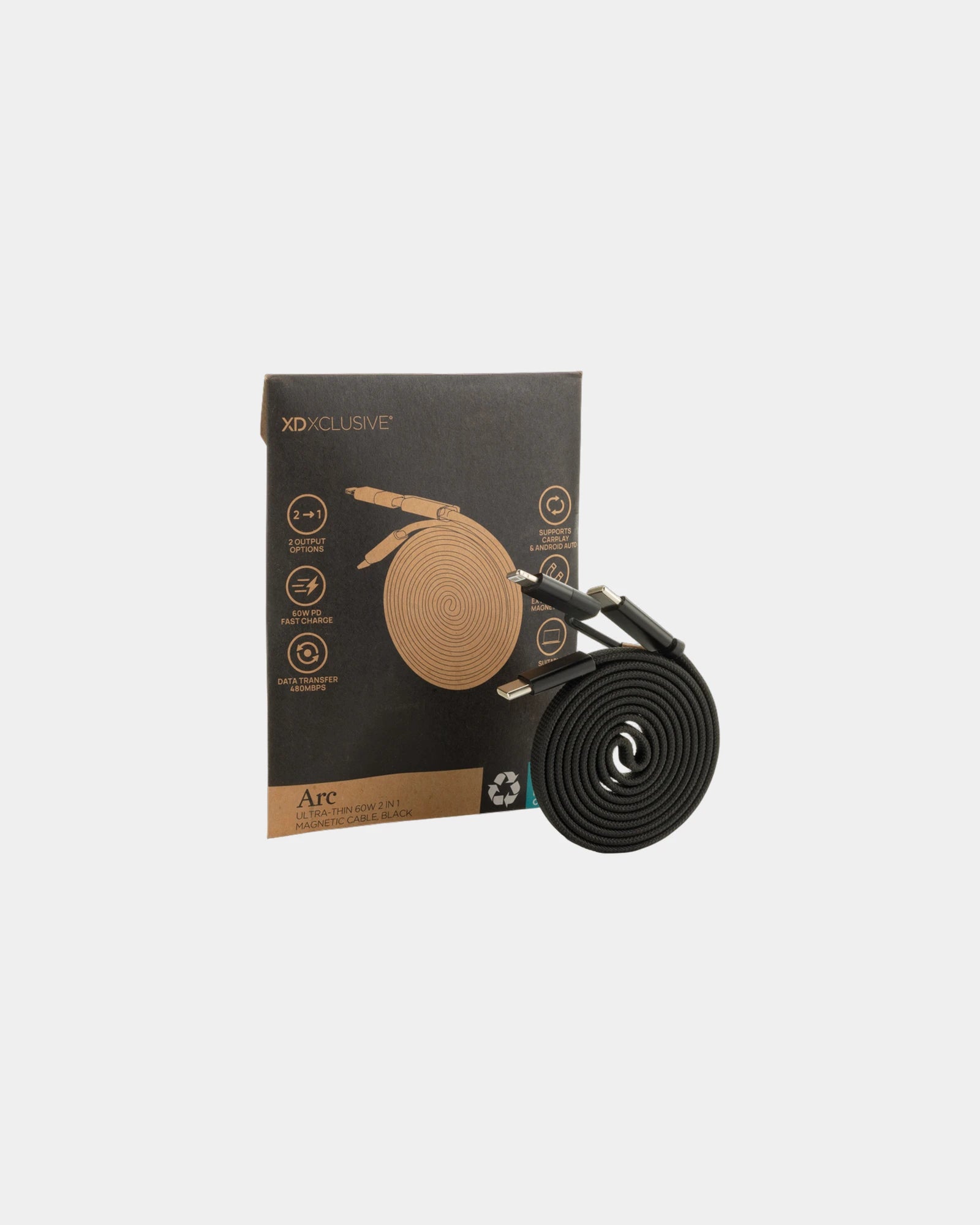 Promotional magnetic cable 60W 2-in-1 for devices - 1
