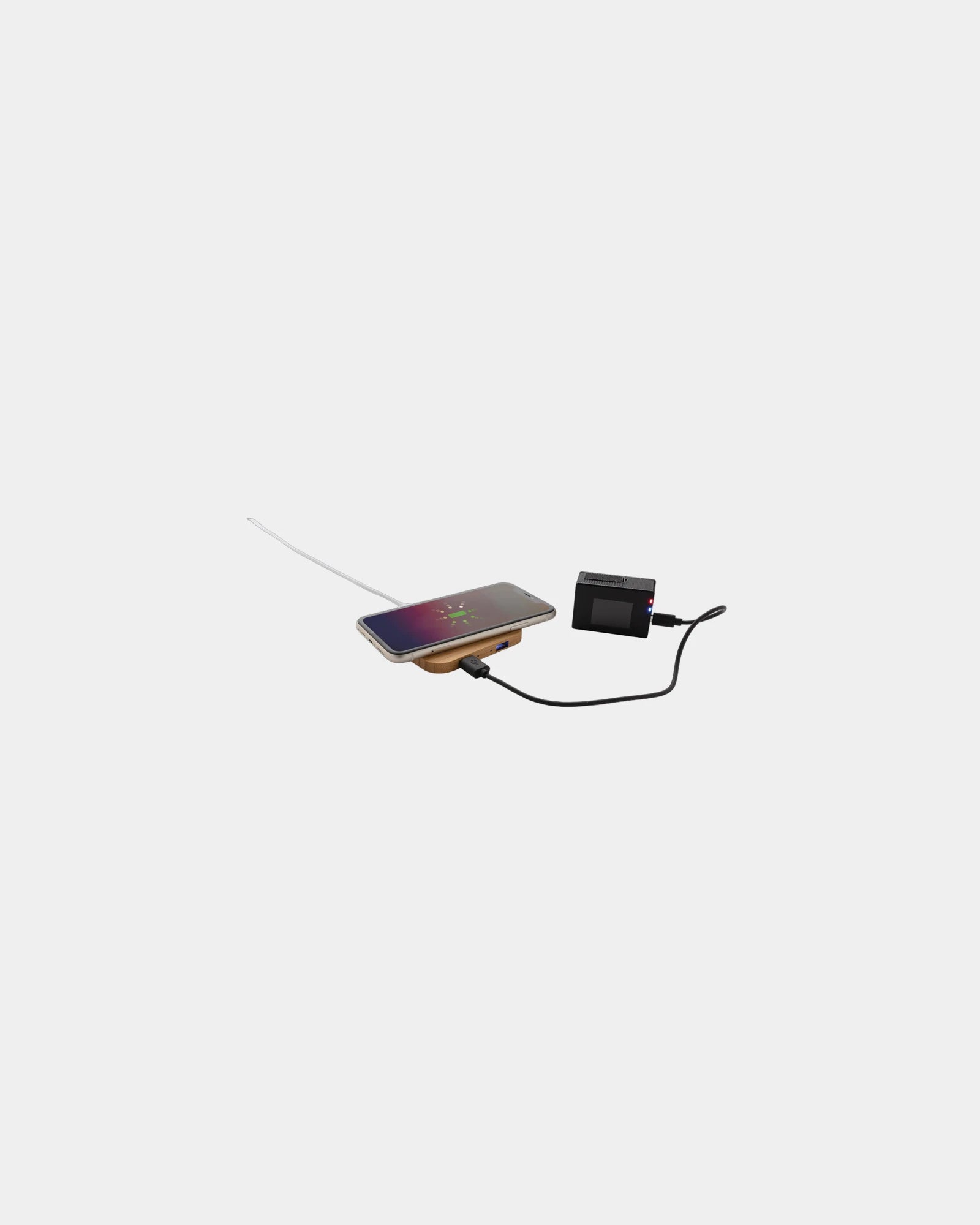 Custom FSC bamboo wireless charger with USB ports - 3