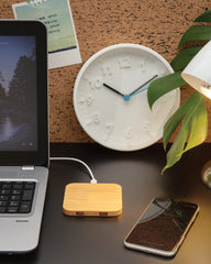 Custom FSC bamboo wireless charger with USB ports - 5