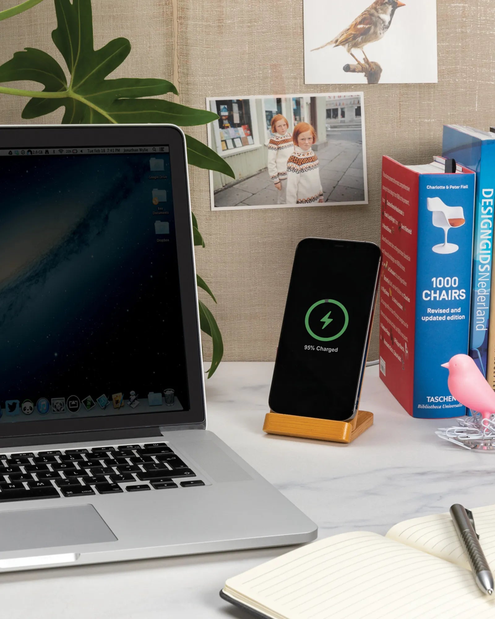 Custom bamboo wireless charger 5W induction stand - 4