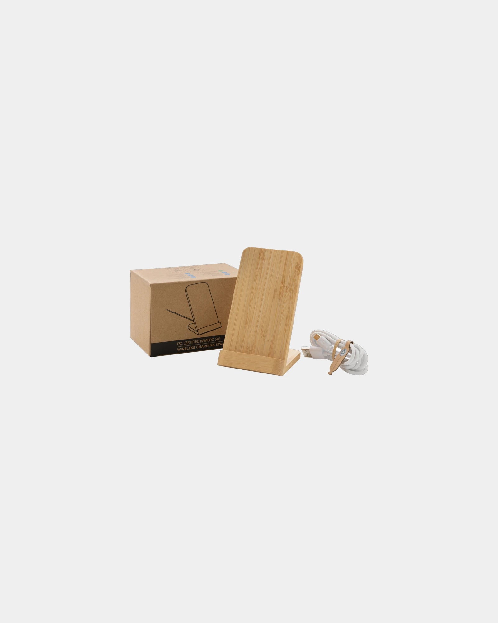 Custom bamboo wireless charger 5W induction stand - 2