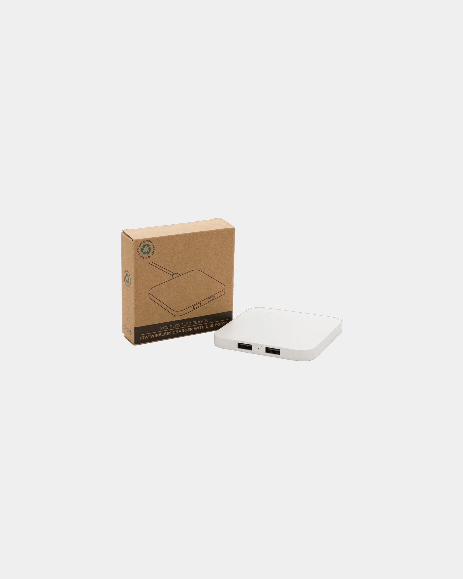 Promotional recycled ABS wireless charger with USB ports - 2