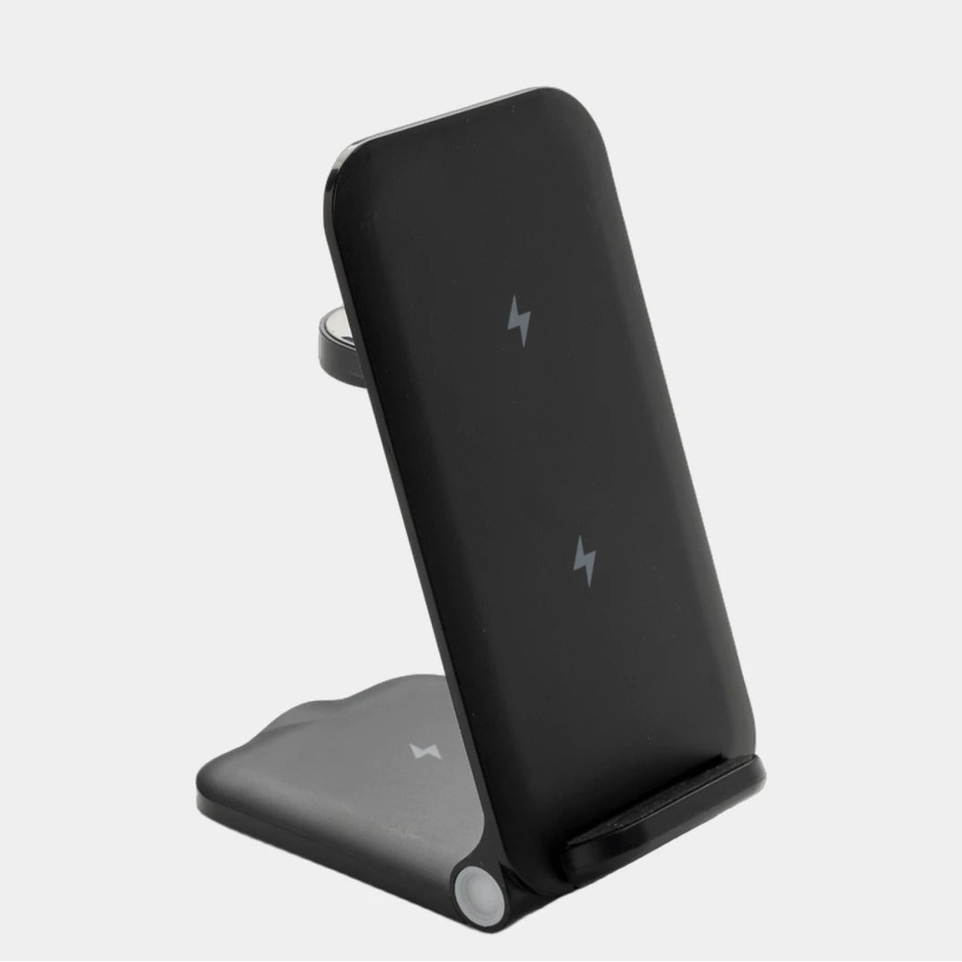 Custom recycled 15W wireless charger - Black