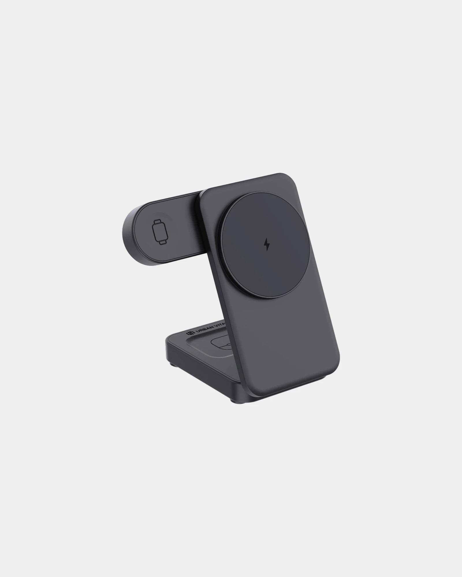 Custom recycled ABS wireless charger Urban Vitamin Arcadia - Black