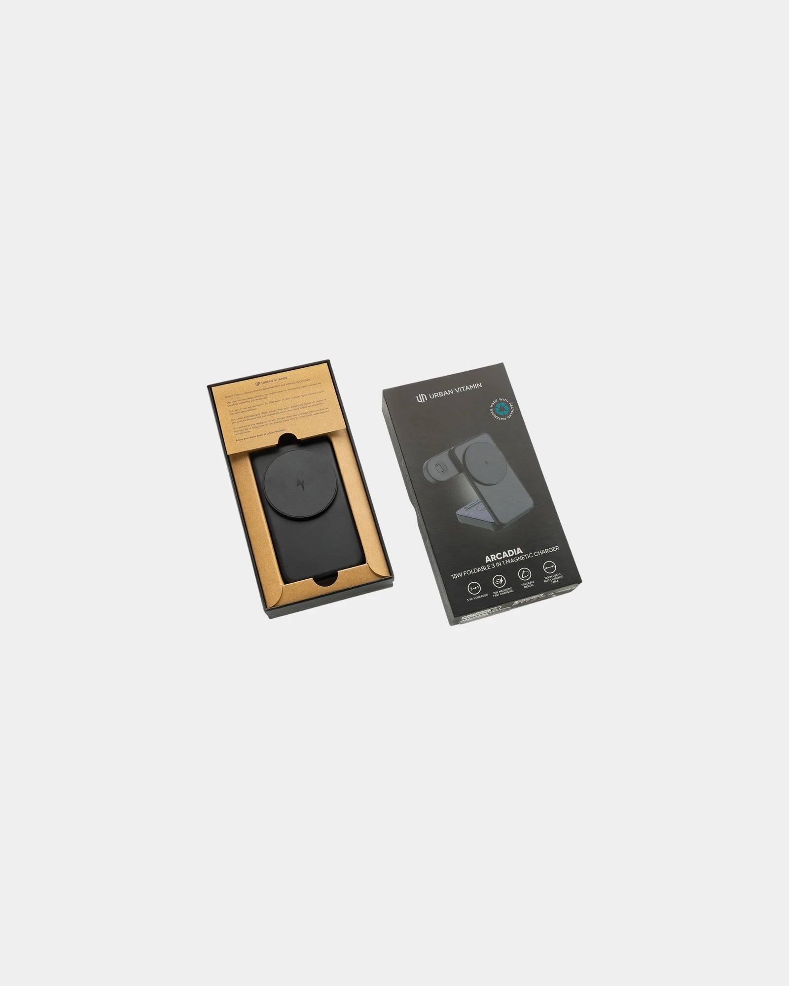Custom recycled ABS wireless charger Urban Vitamin Arcadia - 3