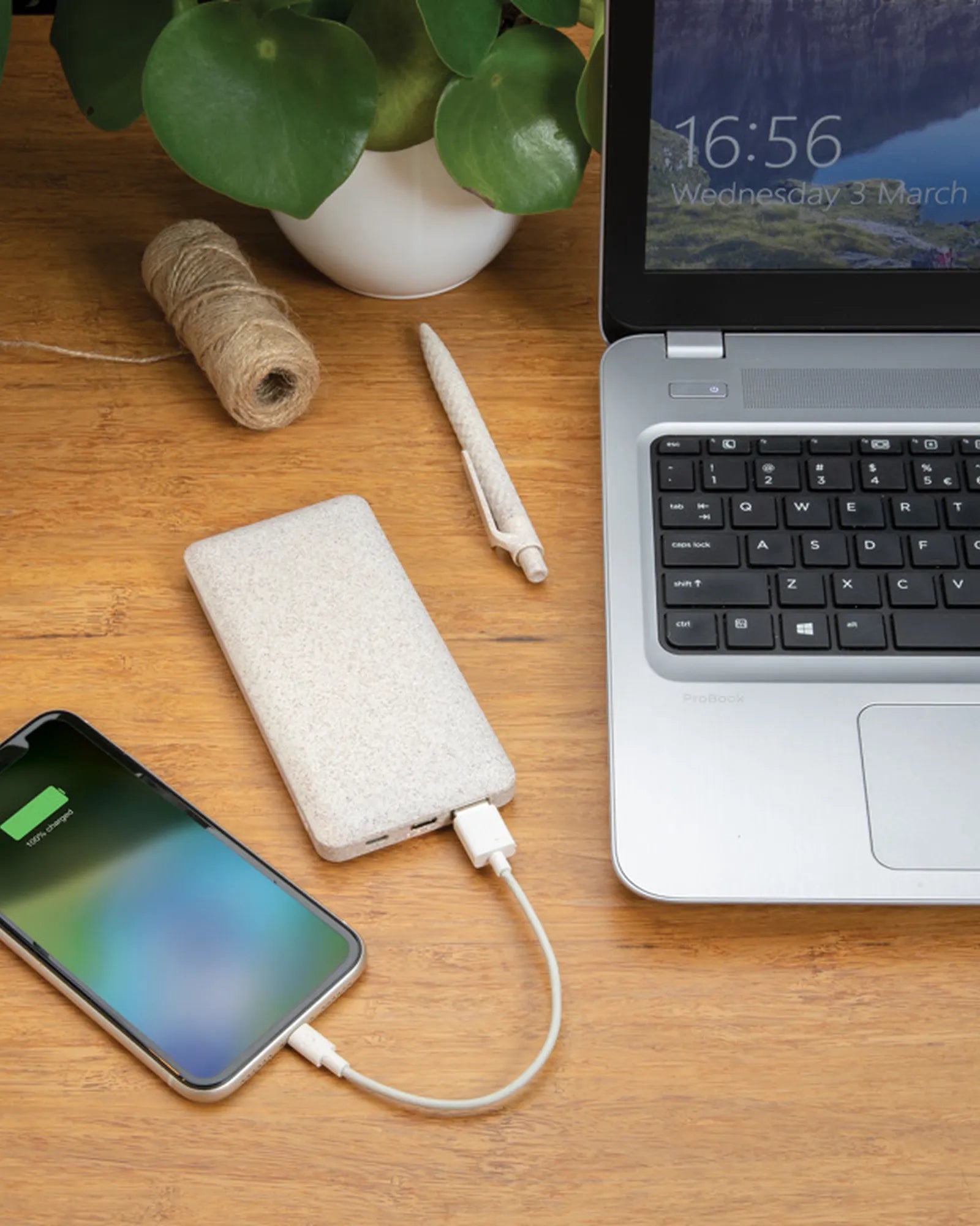 Custom wheat straw power bank 10,000 mAh - 6