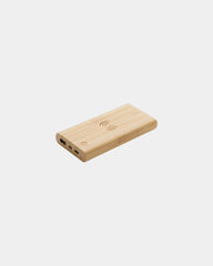 Custom bamboo power bank 8000 mAh with wireless charging - Brown