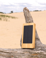 Custom bamboo solar power bank 10,000mAh - 6