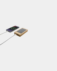 Custom bamboo solar power bank 10,000mAh - 1