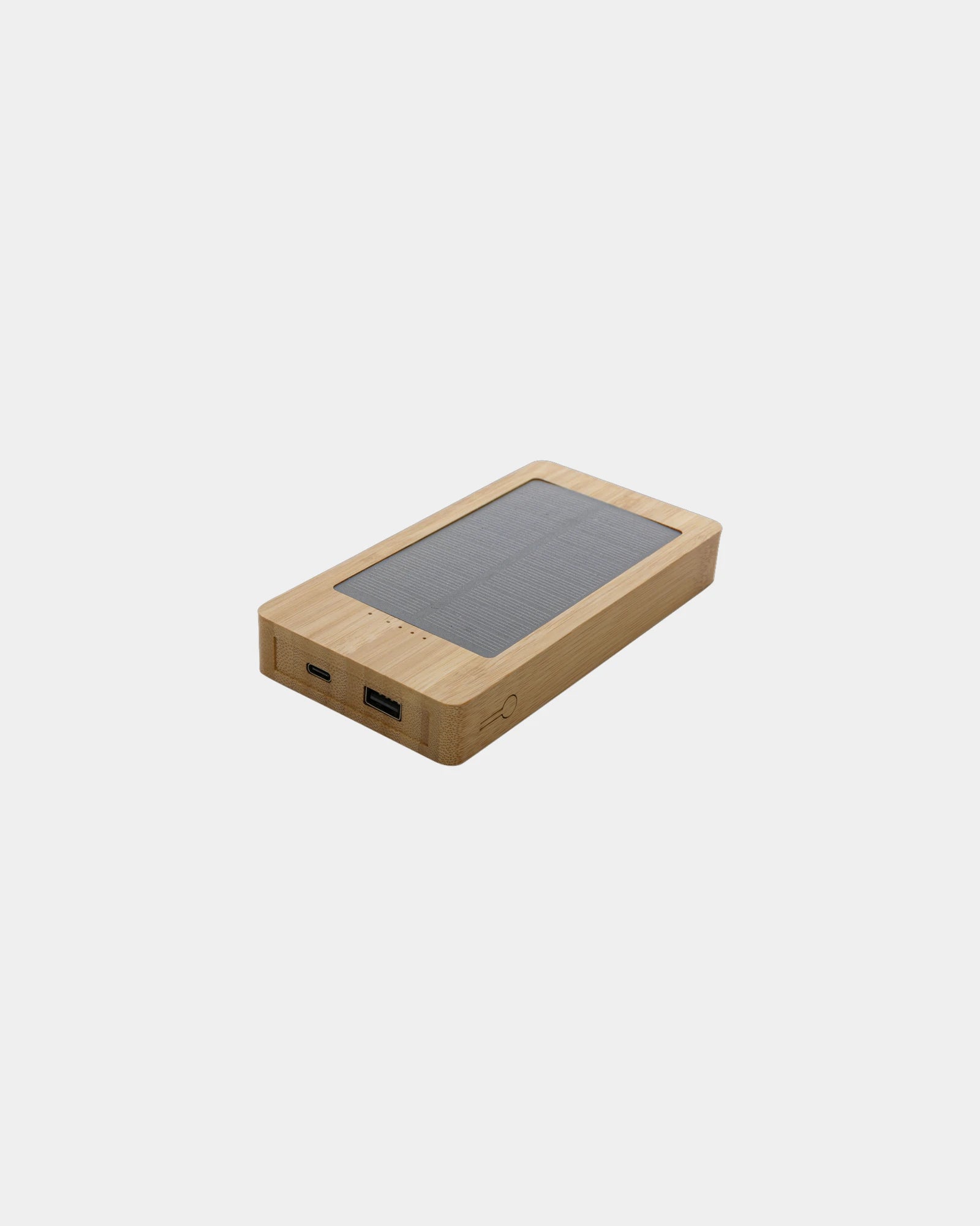 Custom bamboo solar power bank 10,000mAh - Brown