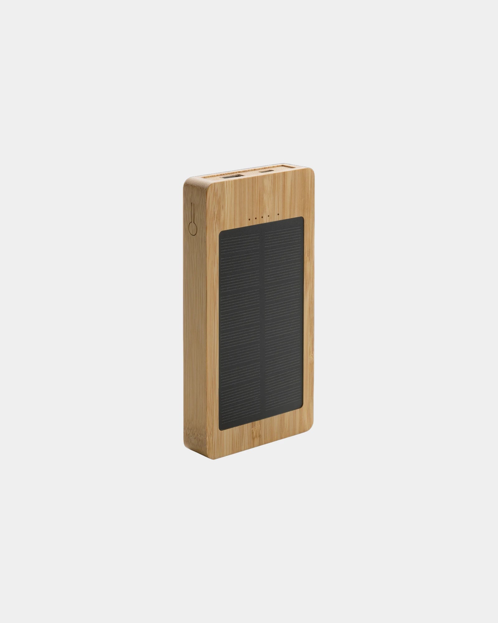 Custom bamboo solar power bank 10,000mAh - 2