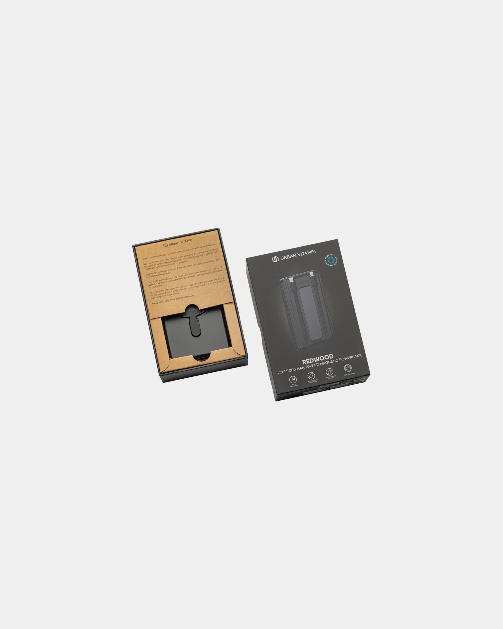 Custom eco-friendly power bank Urban Vitamin Redwood - 1