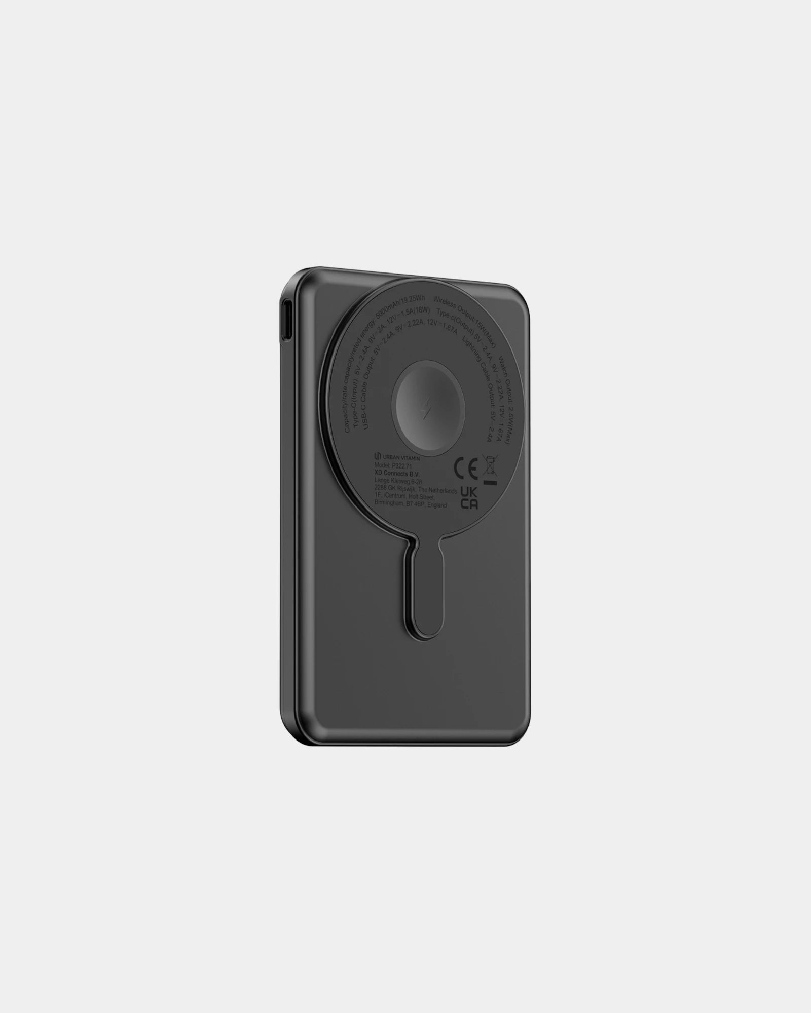 Custom eco-friendly power bank Urban Vitamin Redwood - Black