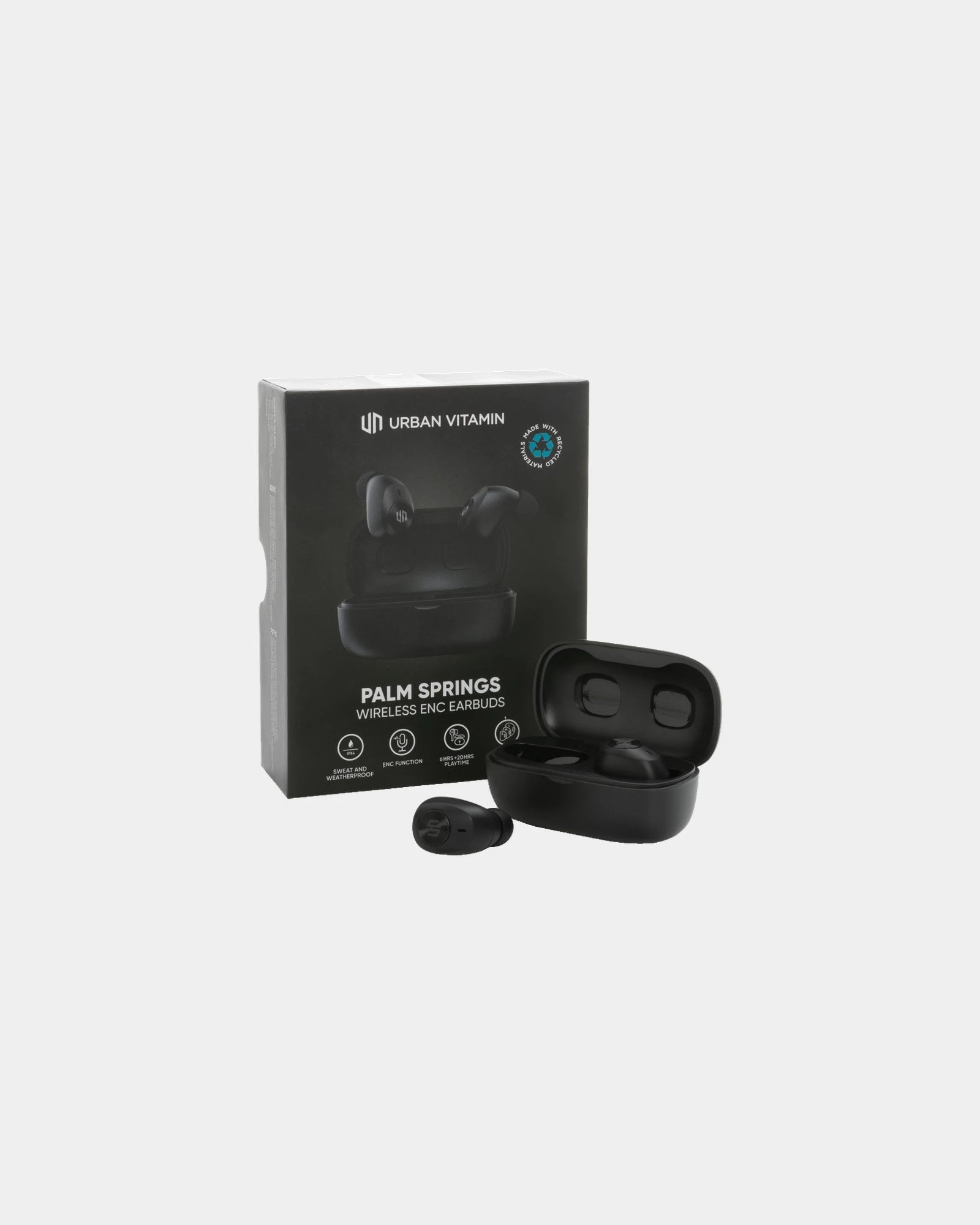 Custom recycled ABS wireless earbuds Urban Vitamin