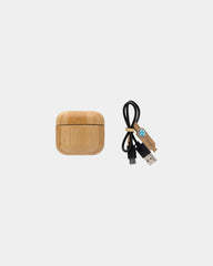Custom recycled plastic TWS earbuds with bamboo - 1