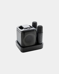 Promotional recycled audio speaker with dual microphones - Black