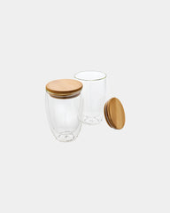 Promotional double-wall 350ml glass set - Transparent