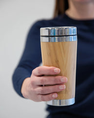 Promotional bamboo double-wall mug 450ml - 6