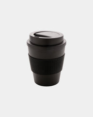 Promotional recyclable PP mug with silicone lid 350ml - Black