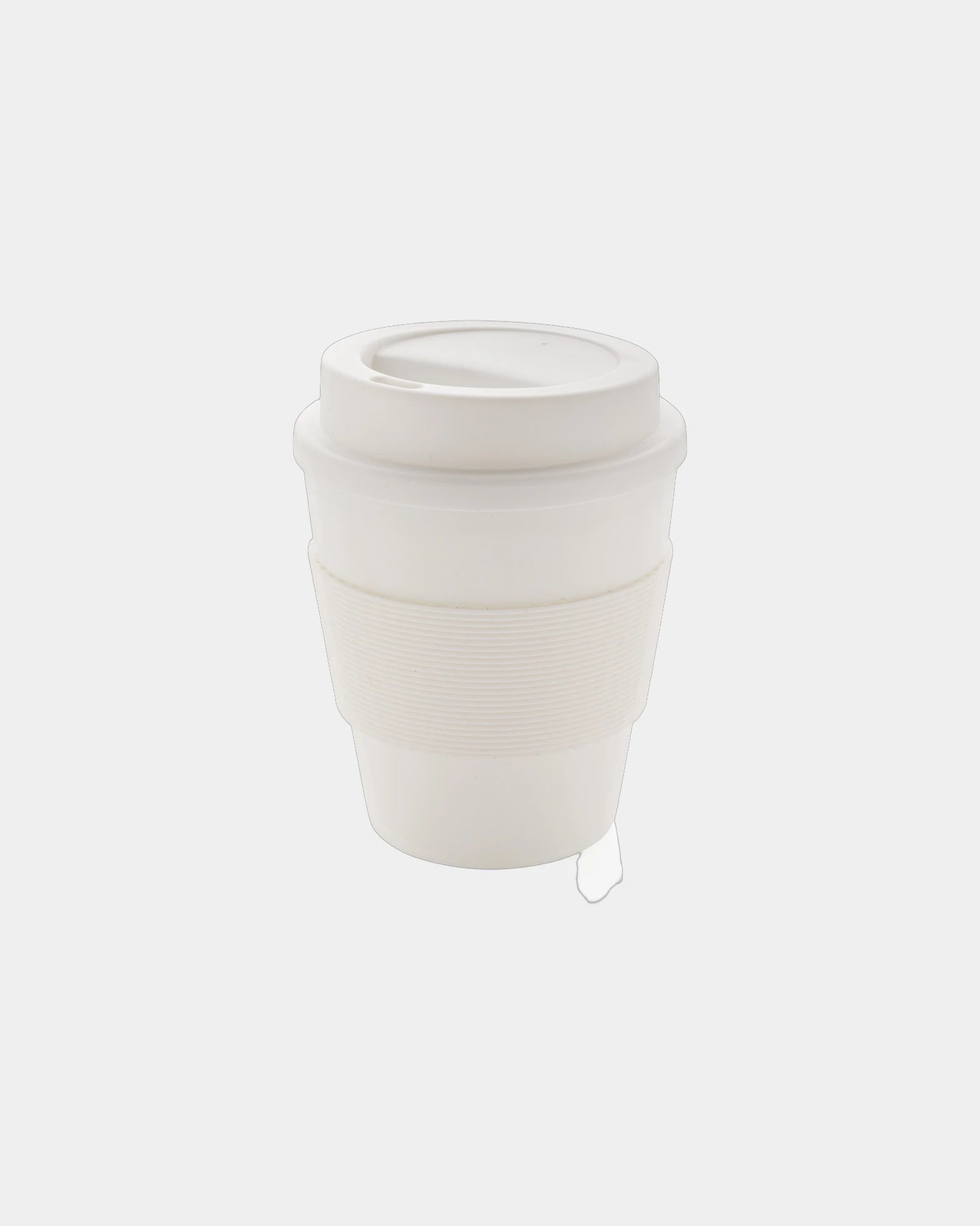 Promotional recyclable PP mug with silicone lid 350ml - White