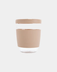 Promotional 360ml borosilicate glass with silicone sleeve