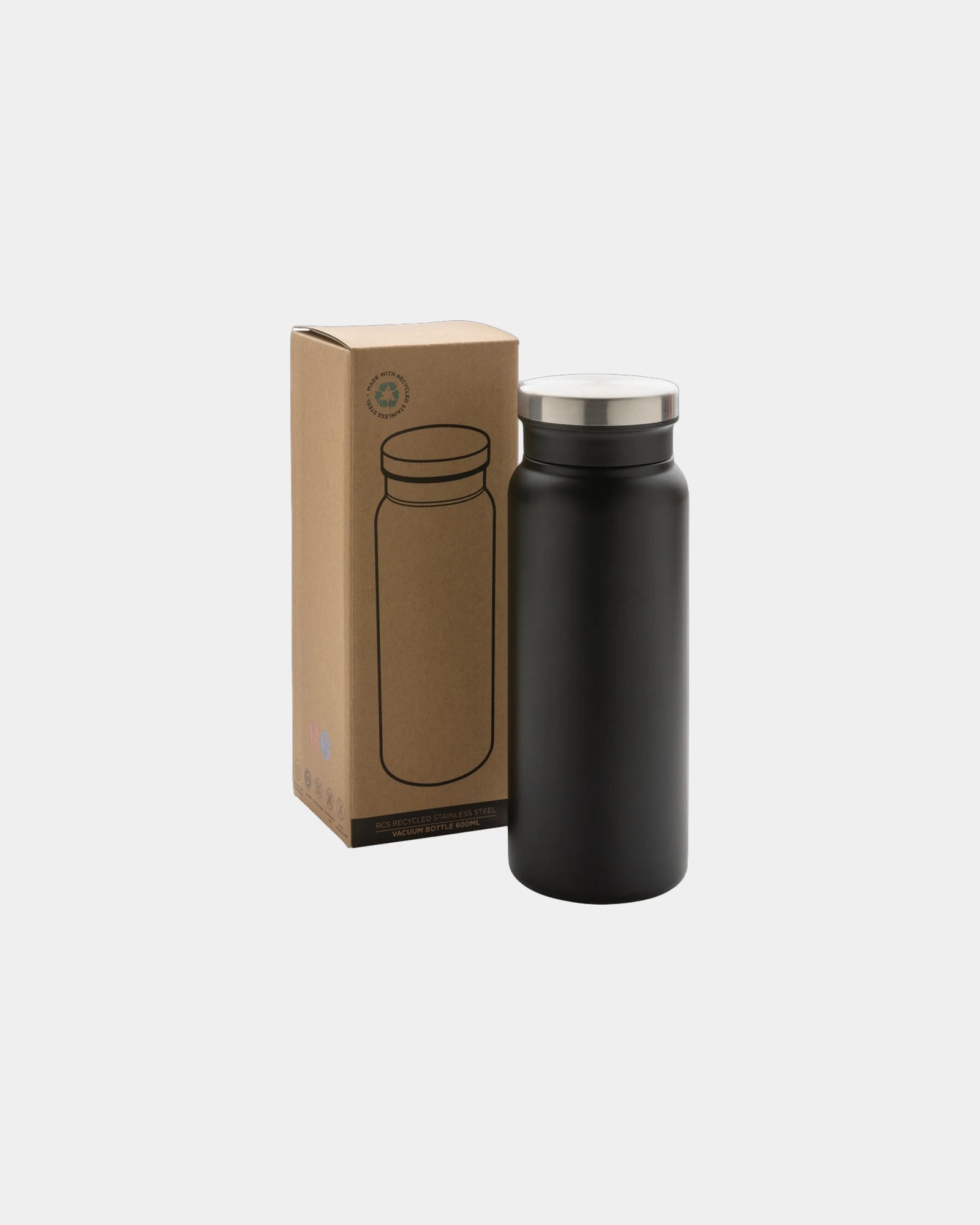 Promotional recycled stainless steel 600ml water bottle - 3