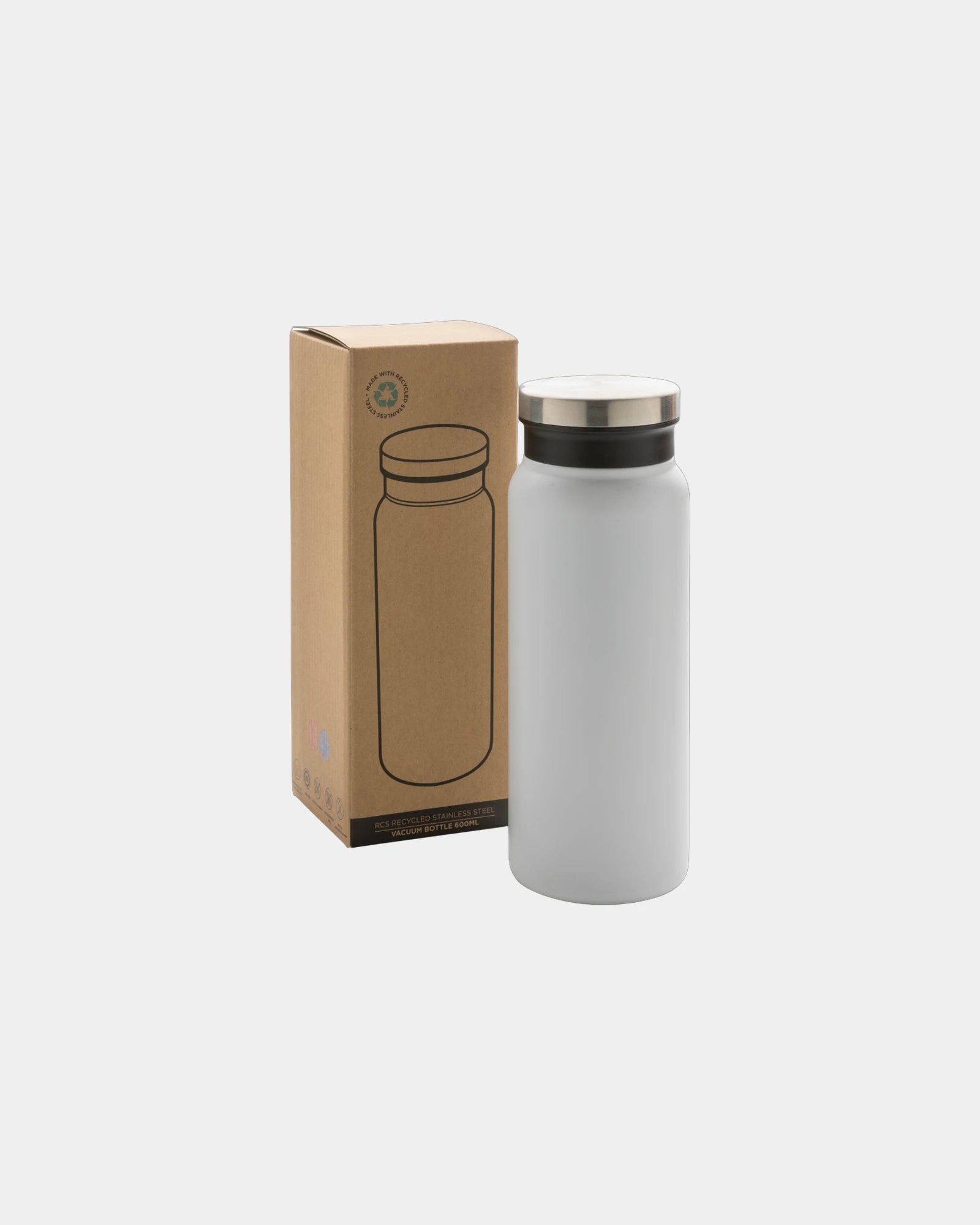 Promotional recycled stainless steel 600ml water bottle - 7