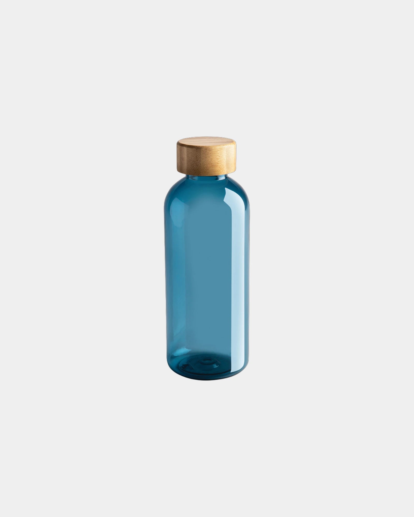 Promotional rPET water bottle 600ml with bamboo lid - Blue
