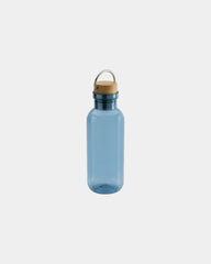 Promotional rPET water bottle 680ml with bamboo lid - Blue