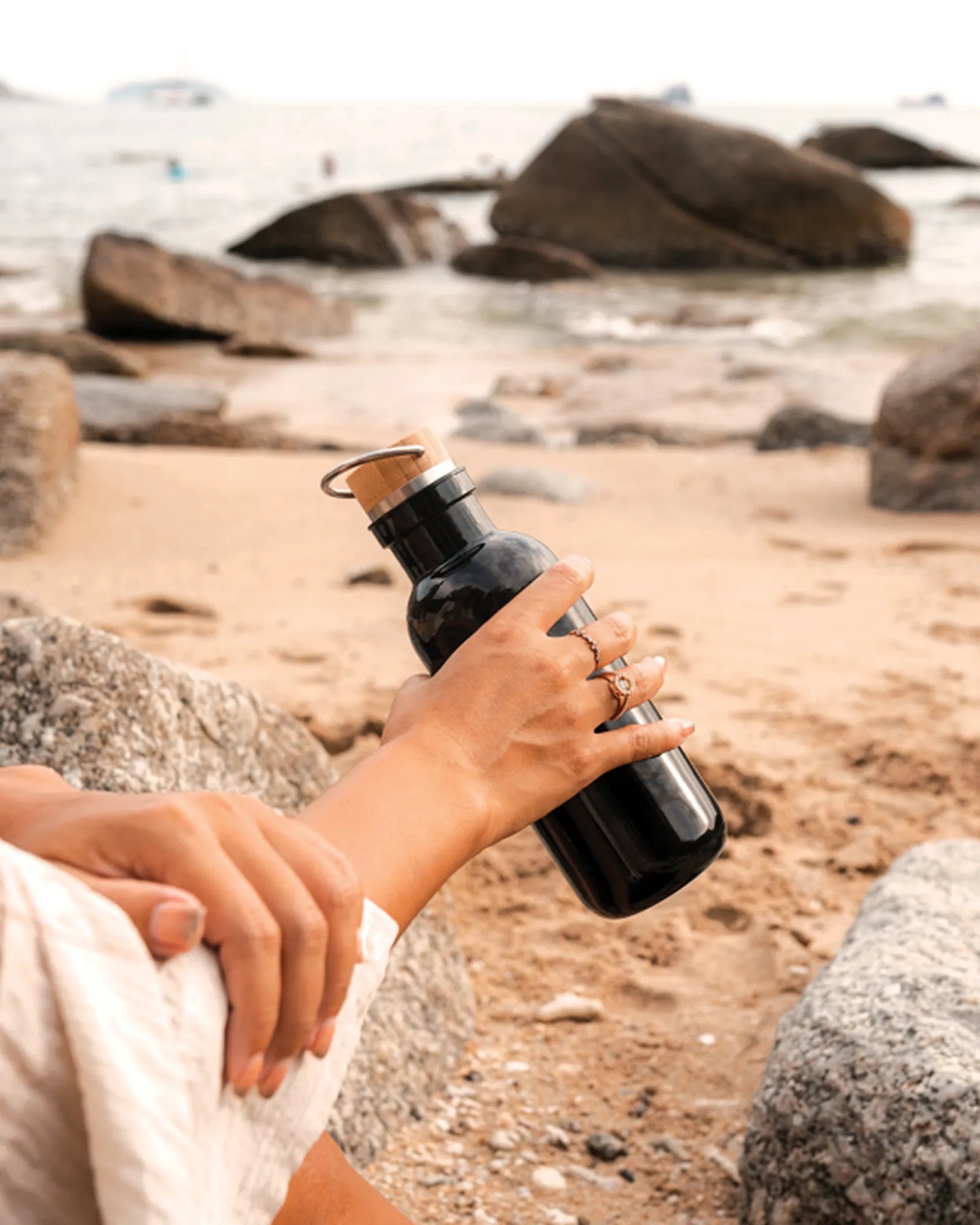 Promotional rPET water bottle 680ml with bamboo lid - 14