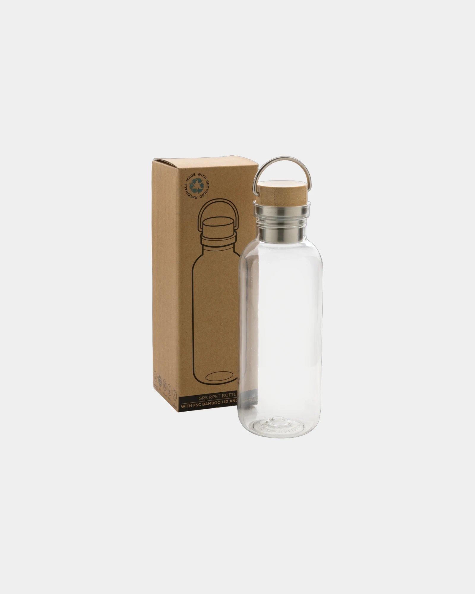 Promotional rPET water bottle 680ml with bamboo lid - 4