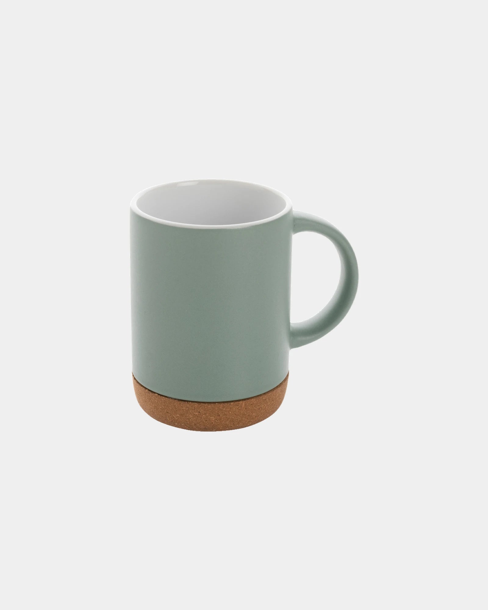 Promotional ceramic mug 280ml with cork base - Green