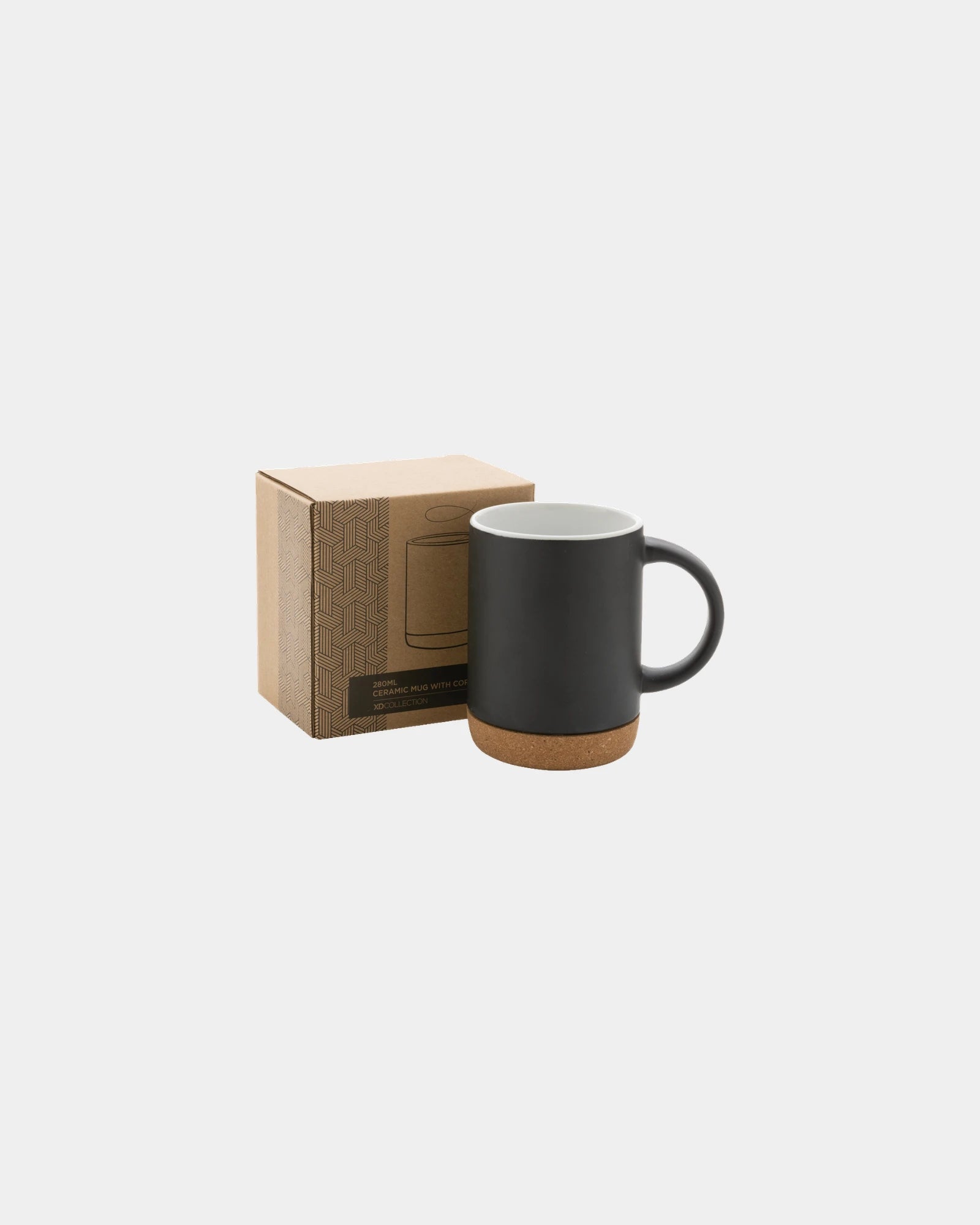 Promotional ceramic mug 280ml with cork base