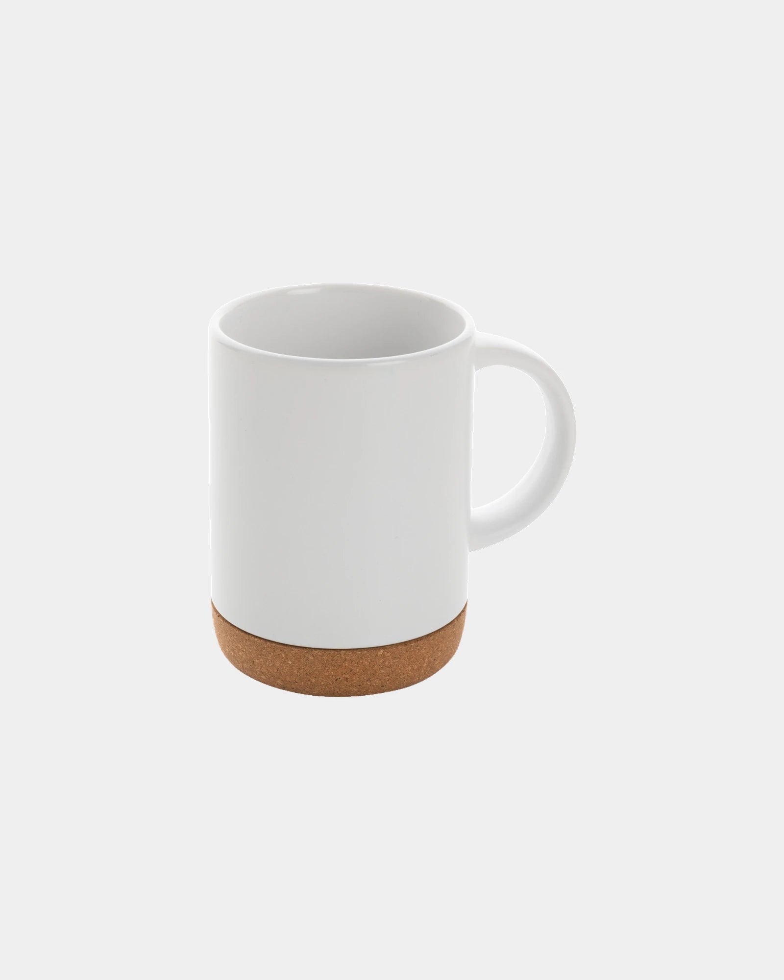 Promotional ceramic mug 280ml with cork base - White
