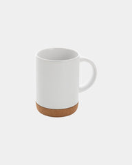 Promotional ceramic mug 280ml with cork base - White