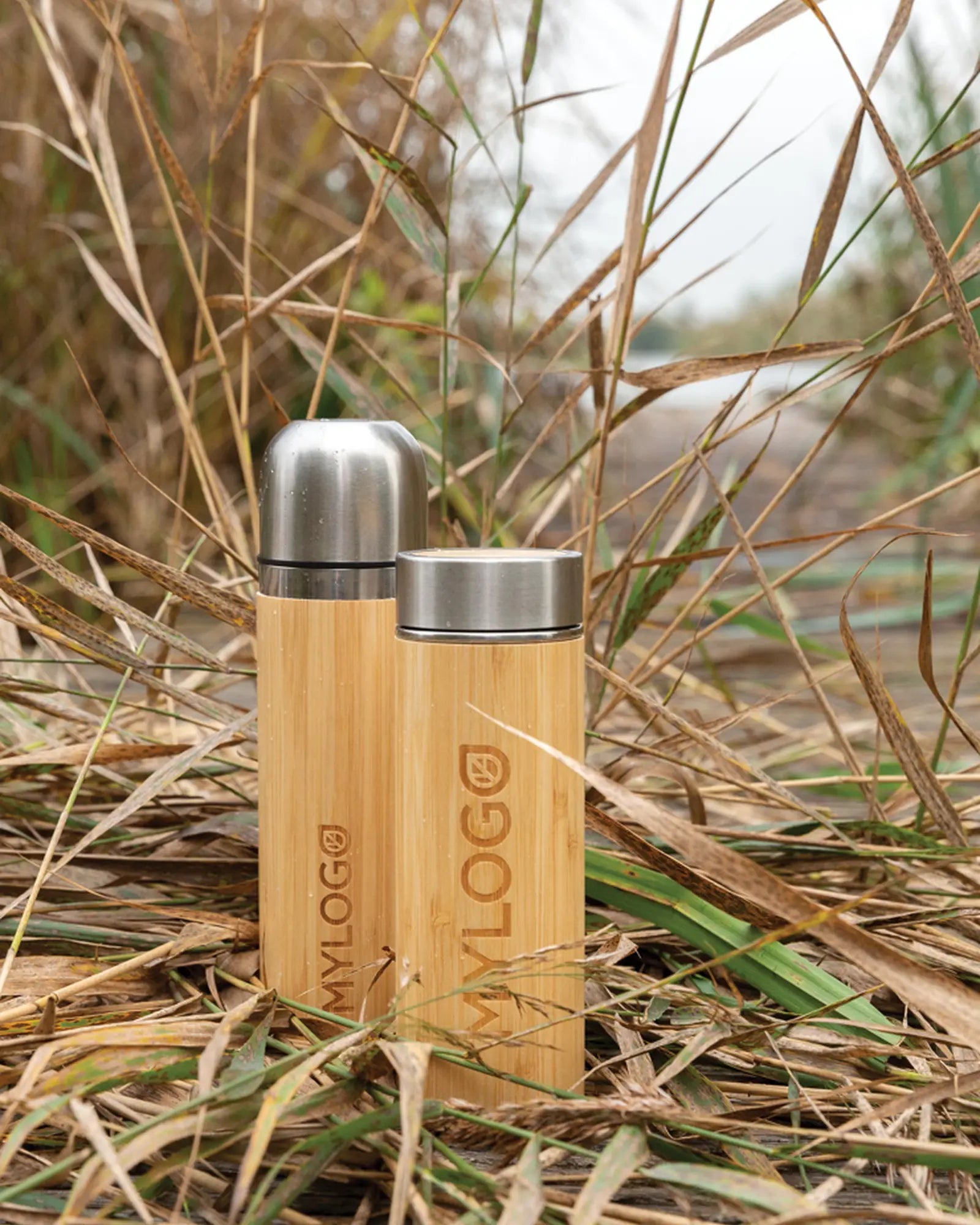 Promotional bamboo insulated water bottle 300ml - 8