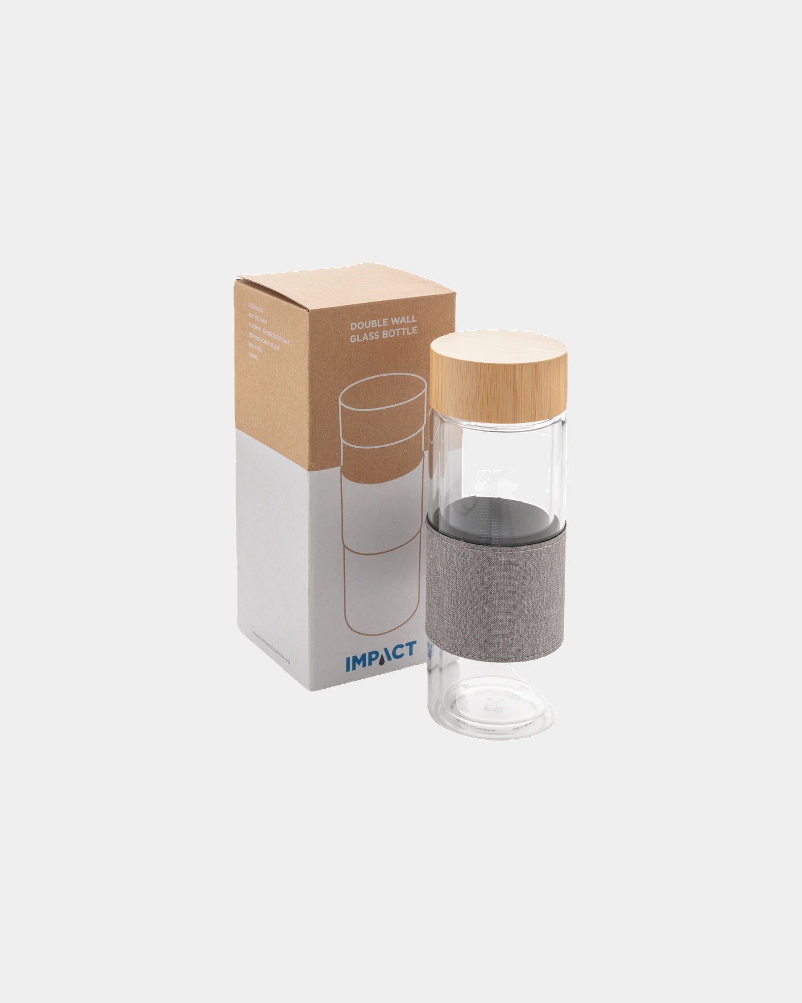 Promotional double-wall glass water bottle 360ml