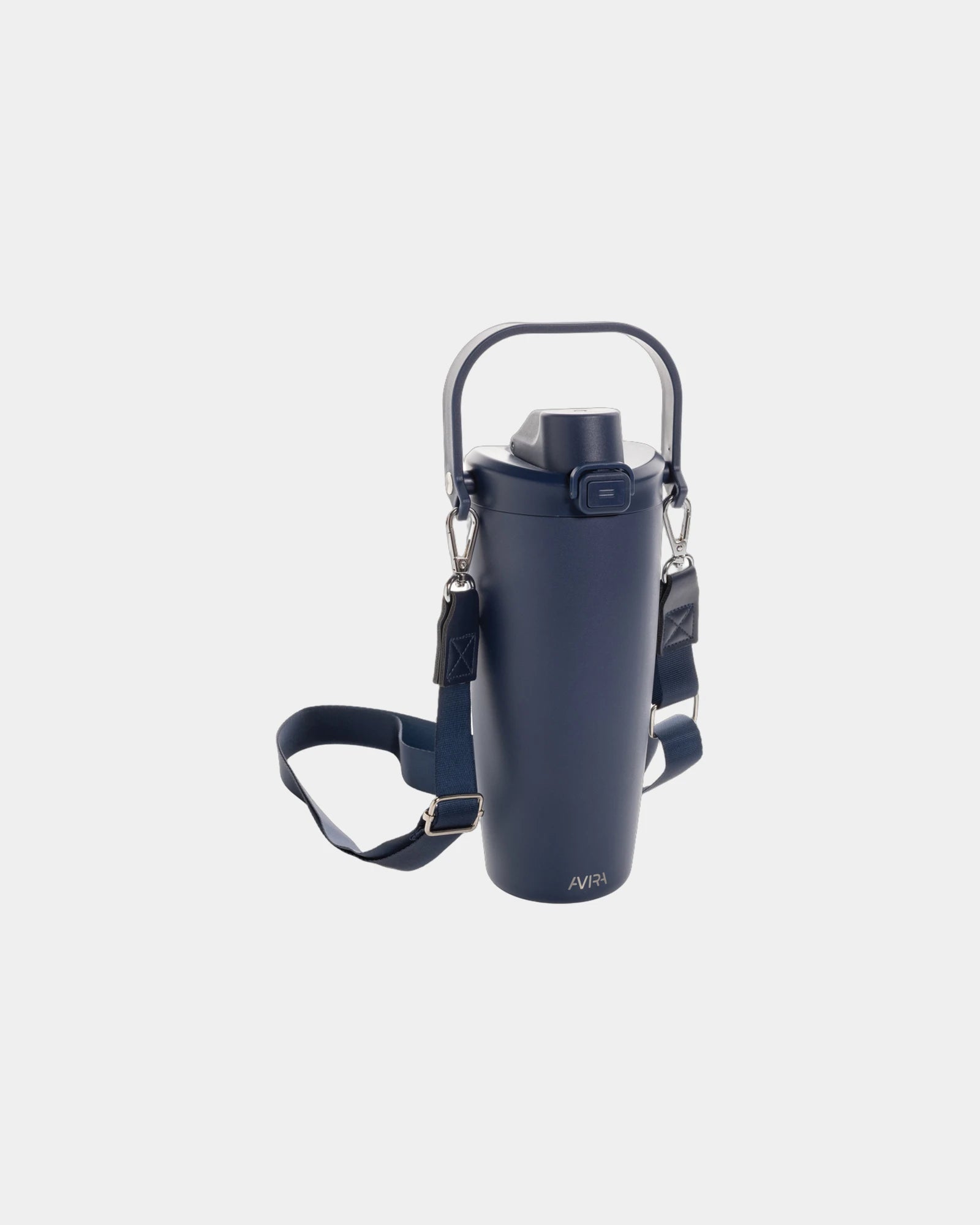 Custom recycled stainless steel water bottle Avira Ayala - Navy
