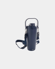 Custom recycled stainless steel water bottle Avira Ayala - Navy