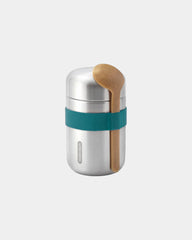 Custom stainless steel food container Black + Blum 400ml - Turquoise