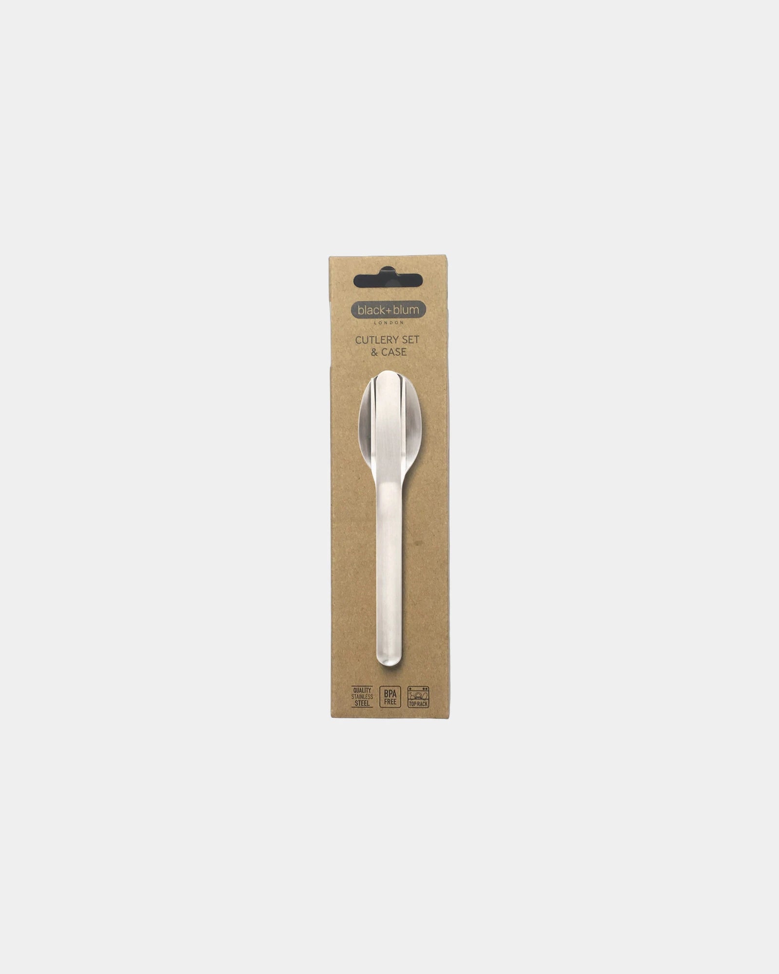 Custom stainless steel picnic cutlery set Black + Blum - 3