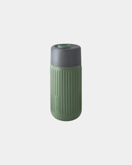 Custom eco-friendly glass travel mug Black + Blum 340ml - Olive Green