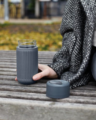 Custom eco-friendly glass travel mug Black + Blum 340ml - 4