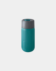 Custom eco-friendly glass travel mug Black + Blum 340ml - Turquoise