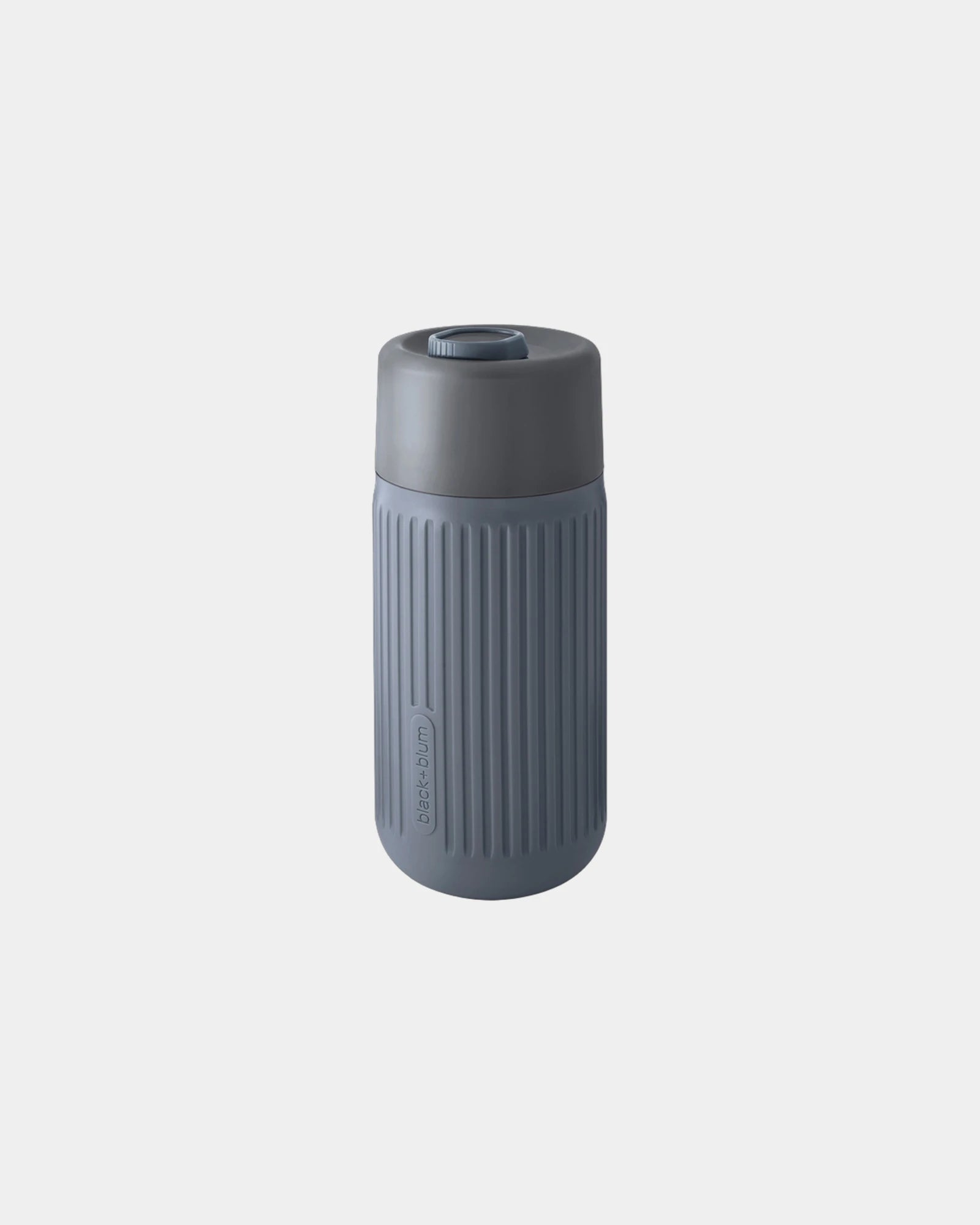 Custom eco-friendly glass travel mug Black + Blum 340ml - Grey
