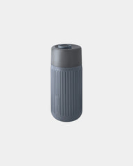 Custom eco-friendly glass travel mug Black + Blum 340ml - Grey