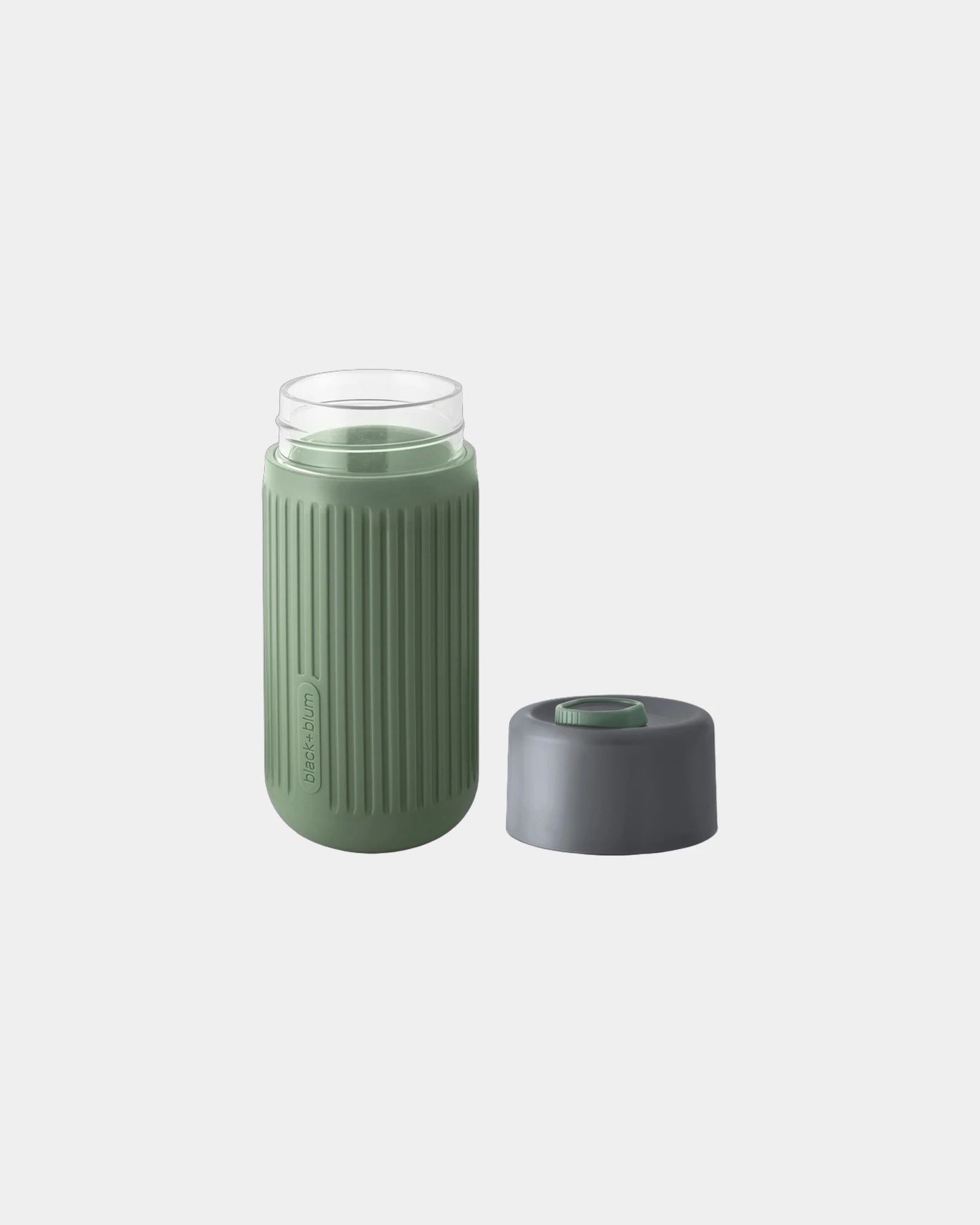 Custom eco-friendly glass travel mug Black + Blum 340ml - 7