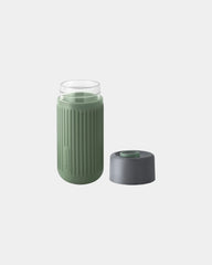 Custom eco-friendly glass travel mug Black + Blum 340ml - 7